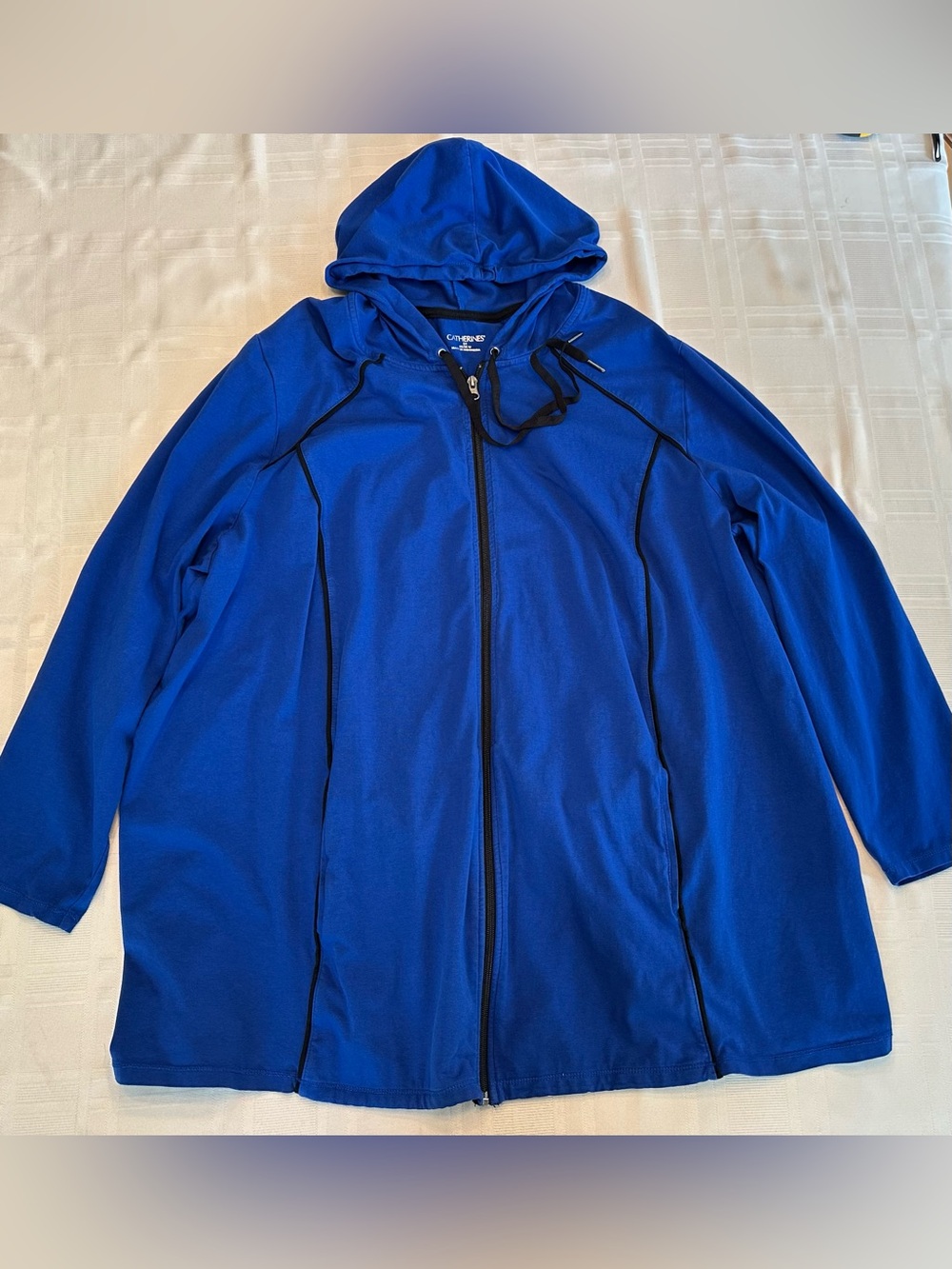 Catherines Women’s BlueFull Zip & Hoodie Stretch Plus Size 3X 26/28 Pockets - Picture 4 of 8